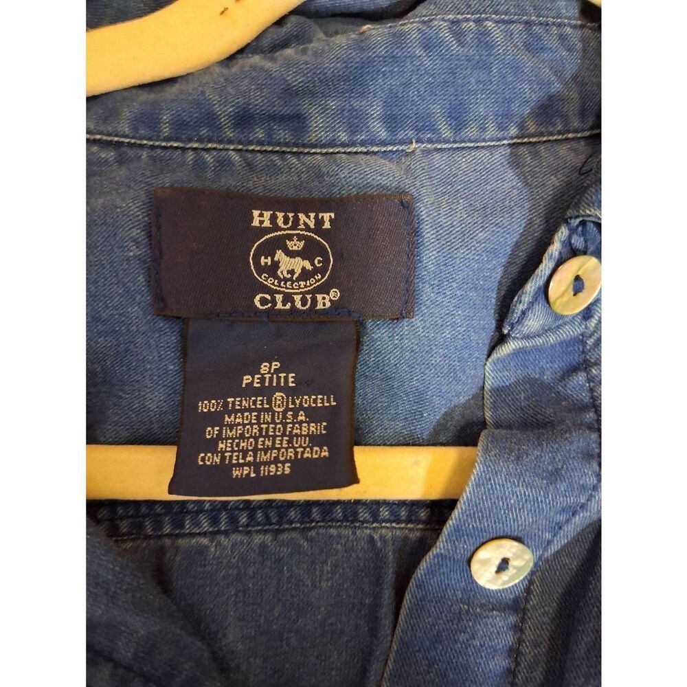 Hunt club 90's vintage womens small shirt dress long ankle tencel denim blue - Picture 9 of 10